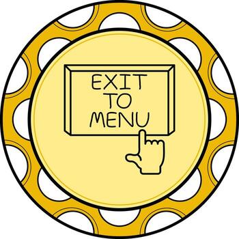 Exit to Menu Finger Tap Button Clean Modern Art Element vector