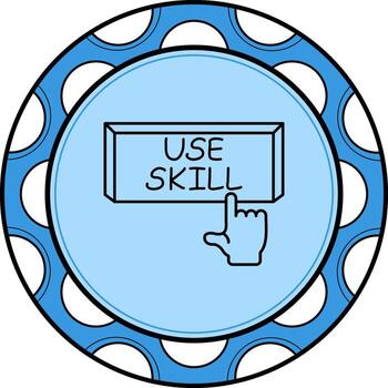 Use Skill Finger Tap Button Minimal Flat Shape vector