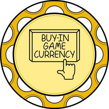 comprar en juego moneda dedo grifo botón dinámica moderno diseño elemento vector