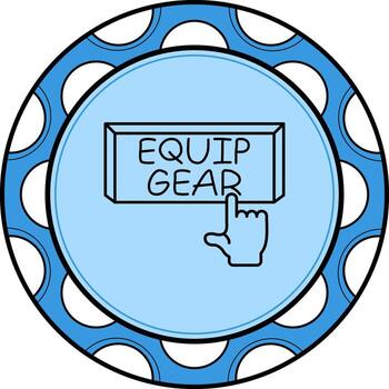 equipar engranaje dedo grifo botón moderno ui gráfico característica vector