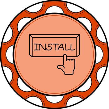 Instalar en pc dedo grifo botón moderno digital gráfico símbolo vector