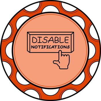 inhabilitar notificaciones dedo grifo botón negrita mínimo diseño vector