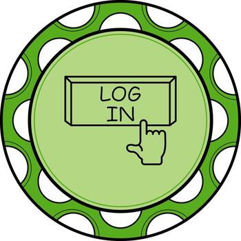 Iniciar sesión en dedo grifo botón mínimo profesional gráfico diseño vector