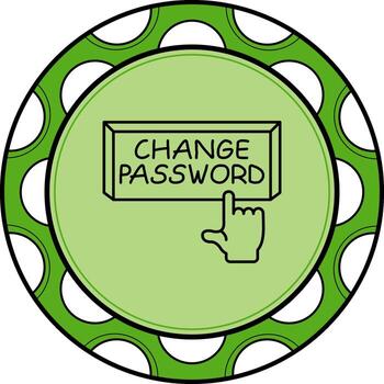 Change Password Finger Tap Button Custom Modern Graphic Element vector