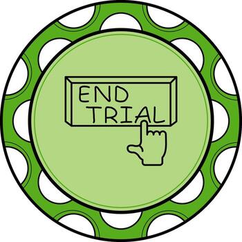 End Trial Finger Tap Button Balanced Modern Design Element vector
