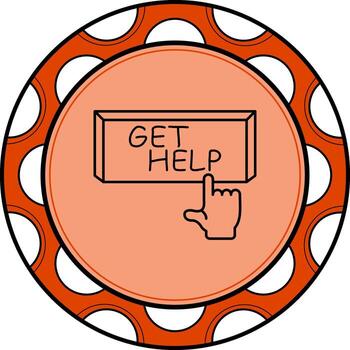 Get Help Finger Tap Button Balanced Web Graphic Feature vector