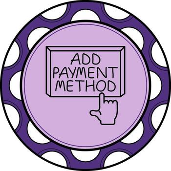 añadir pago método dedo grifo botón pulcro moderno gráfico formar vector