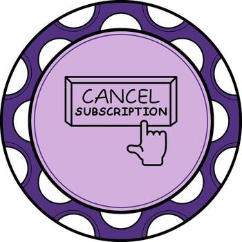 Cancel Subscription Finger Tap Button Premium Web Design Feature vector
