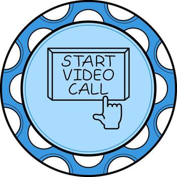 Start Call Finger Tap Button Clean Branding Art Shape vector