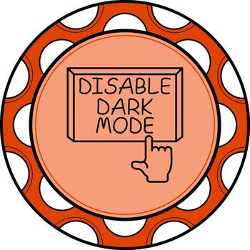 Disable Dark Mode Finger Tap Button High Quality Design Object vector