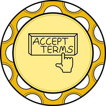 Accept Terms Finger Tap Button Balanced Creative Graphic Object vector