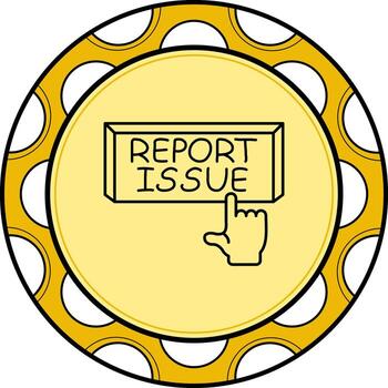 Report Issue Finger Tap Button Dynamic UI Design Object vector