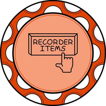 Reorder Items Finger Tap Button High Quality Design Object vector