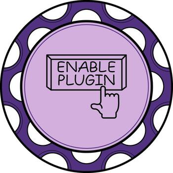 Enable Plugin Finger Tap Button Professional Branding Art Element vector