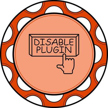 Disable Plugin Finger Tap Button Premium Digital Design Feature vector