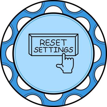 Reset Settings Finger Tap Button Distinct Flat Design Symbol vector