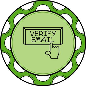 Verify Email Finger Tap Button Elegant Web Graphic Layout vector