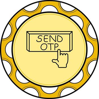 Send OTP Finger Tap Button Balanced Modern Design Element vector