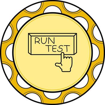 correr prueba dedo grifo botón personalizado plano gráfico diseño vector