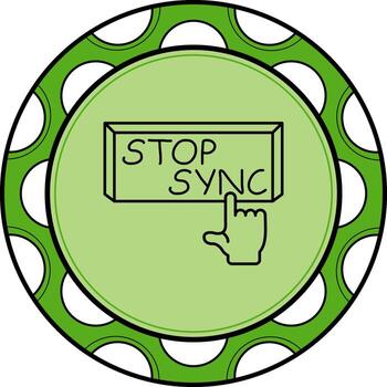 Stop Sync Finger Tap Button Custom UI Art Layout vector