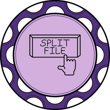 Split File Finger Tap Button Custom Flat Design Shape vector