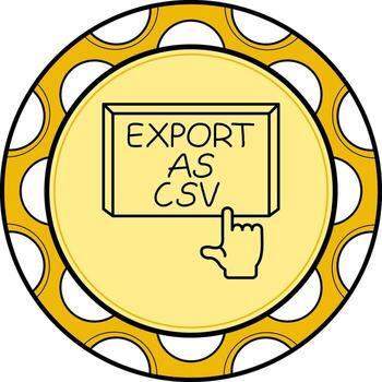 Export as CSV Finger Tap Button Balanced Branding Graphic Layout vector