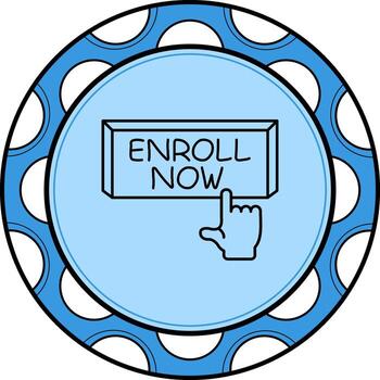 Enroll Now Finger Tap Button Professional Branding Design Element vector