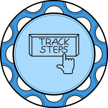 Track Steps Finger Tap Button Unique Design Element vector