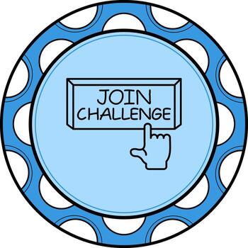 Join Challenge Finger Tap Button Custom Modern Graphic Element vector