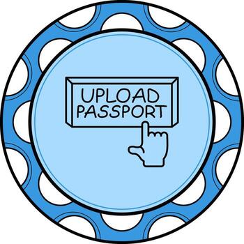 Upload Passport Finger Tap Button Sophisticated Creative Graphic Feature vector