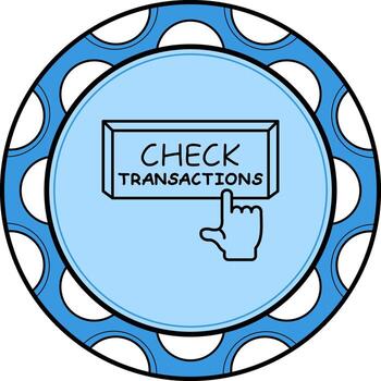 Check Transactions Finger Tap Button Abstract Digital Art Symbol vector