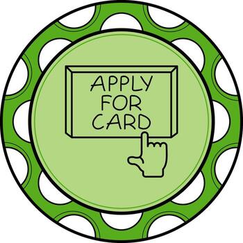 aplicar para tarjeta dedo grifo botón personalizado moderno gráfico elemento vector