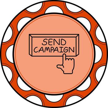 Send Campaign Finger Tap Button Minimal Professional Graphic Layout vector