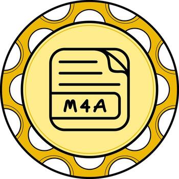 M4A File Custom Flat Graphic Layout vector