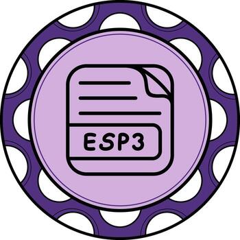 ESP3 File Minimal Digital Graphic Symbol vector