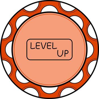 nivel arriba Delgado botón elegante plano diseño objeto vector