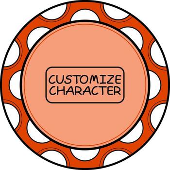 personalizar personaje Delgado botón distinto creativo diseño formar vector