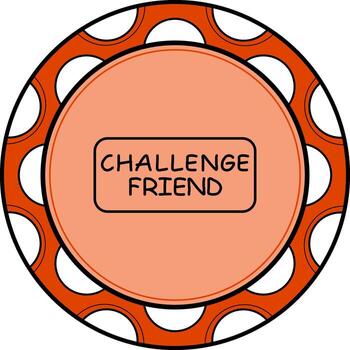 Challenge Friend Slim Button Custom Flat Graphic Layout vector