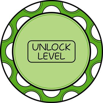 desbloquear nivel Delgado botón equilibrado Arte símbolo vector