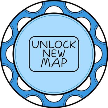 Unlock New Map Slim Button Dynamic UI Design Object vector