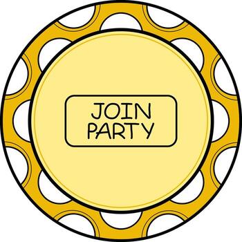 Join Party Slim Button Distinct Branding Art Element vector