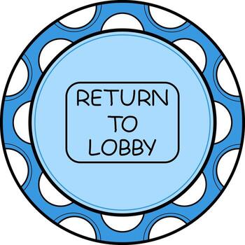 regreso a vestíbulo Delgado botón elegante plano diseño diseño vector