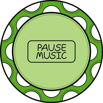 Pause Music Slim Button Functional UI Design Asset vector