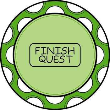 Finish Quest Slim Button Minimal Professional Graphic Layout vector