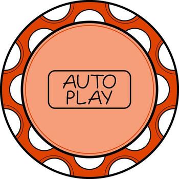 Auto Play Slim Button Innovative Modern Design Form vector