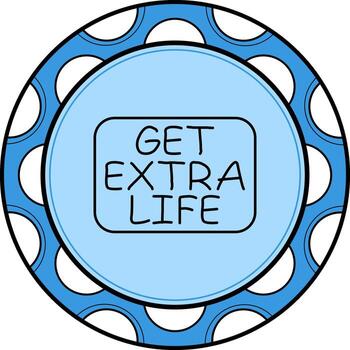 Get Extra Life Slim Button Minimal Modern Art Form vector