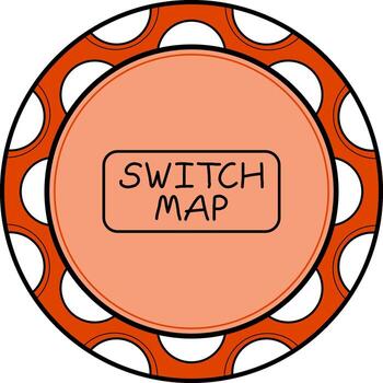 Switch Map Slim Button Professional Web Graphic Element vector