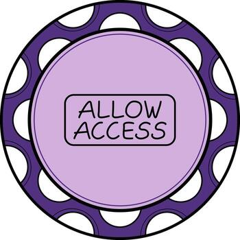 permitir acceso Delgado botón mínimo creativo Arte objeto vector