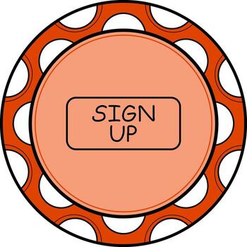 Sign Up Slim Button Balanced Creative Element vector