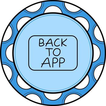 Back to App Slim Button Elegant Flat Design Element vector